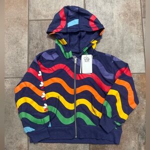 Girls Size 14 Rainbow Full Zip Hoodie
